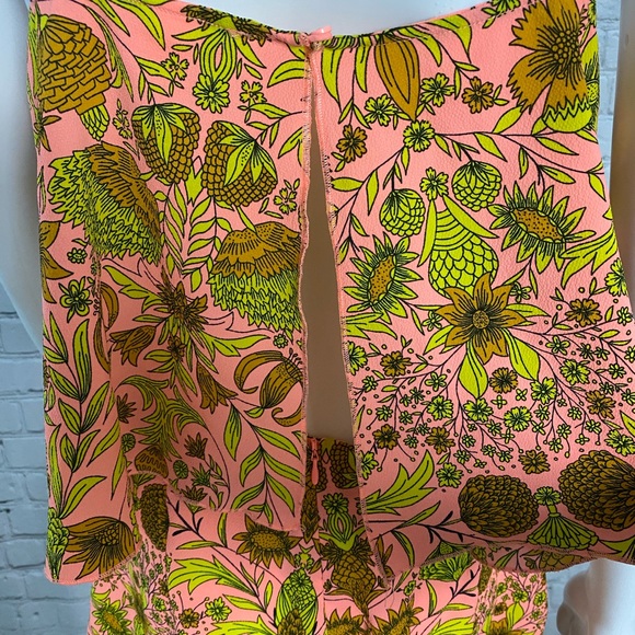 H&M FLORAL CREPE WOVEN FABRIC SHORT JUMPSUIT - Picture 11 of 12
